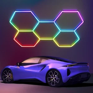 RGB Hexagon LED Leuchte Werkstatt Garage Wand Decken Lampe Waben Beleuchtung DE - Bild 1 von 15