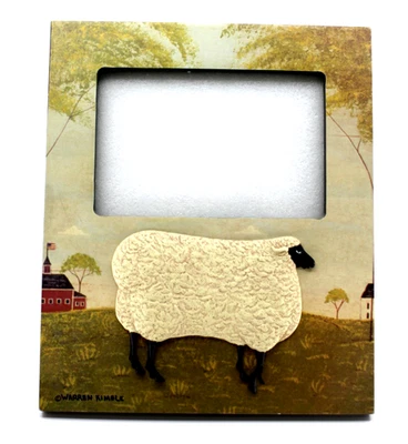 Resin Sheep Photo Frame 6" x 4" By Warren Kimble - Image 1 of 4