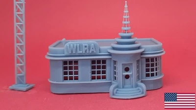 Estación de radio Art Deco escala N 1/160 + antena versiones de signo K o W sin pintar Foto 1 de 3