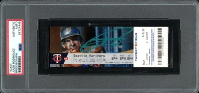 Julio Rodriguez Signed MLB Debut Ticket Harmon Killebrew Statue Picture PSA/DNA - Image 1 of 2