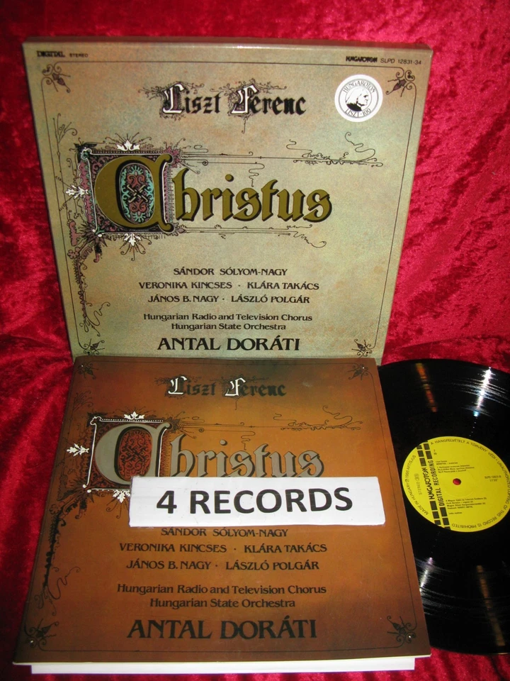 1986 HUNGARY NM 4 LP HUNGAROTON SLPD 12831-34 STEREO Franz Liszt – Christus BOX - Image 1 of 1
