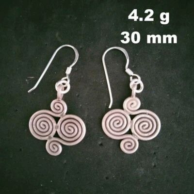 Pendientes finos de plata 925 joyería de la tribu colina espiral filigrana encanto #23244 Foto 1 de 4
