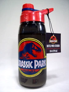 New Jurassic Park T Rex Dinosaur Logo Drink Bottle With Stickers Jurassic World - Picture 1 of 1