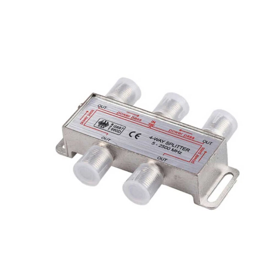 Splitter antenna coassiale 4 uscite sdoppiatore segnale tv satellite partitore - Immagine 1 di 1