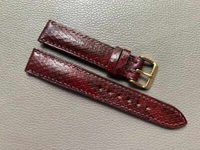 Genuine Python Skin Leather watch strap band Size 10...18 19 20 21 22 23 24 26mm - Image 1 of 4