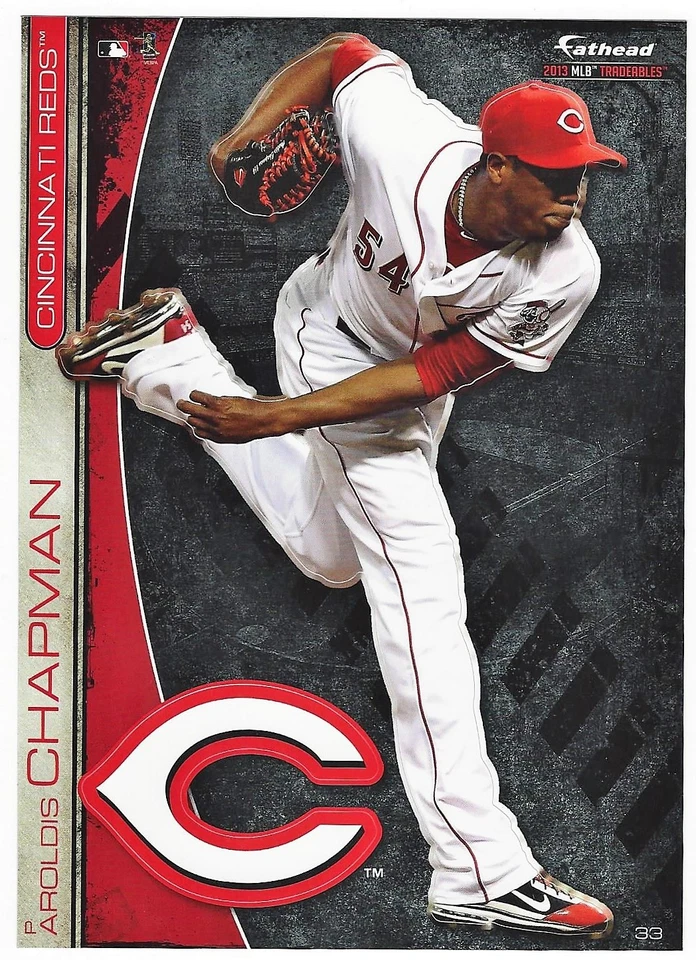 AROLDIS CHAPMAN CINCINNATI REDS FATHEAD TRADEABLES REMOVABLE STICKER 2013 #33 - Image 1 of 3