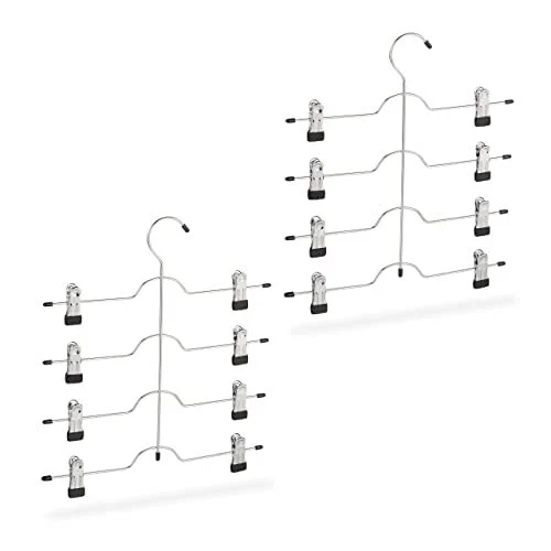 relaxdays, Argento Grucce Multiple in Set da 2, Stampelle per Gonne o (j5b) - Immagine 1 di 1