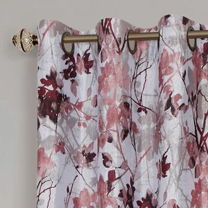 100% Thermal Lined Grommet Floral Blackout Curtains - Assorted Sizes & Colors - Picture 1 of 21