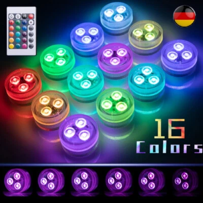 5Tlg RGB Schrankleuchten LED Spot Batteriebetrieben Nachtlicht mit Fernbedienung - Bild 1 von 4