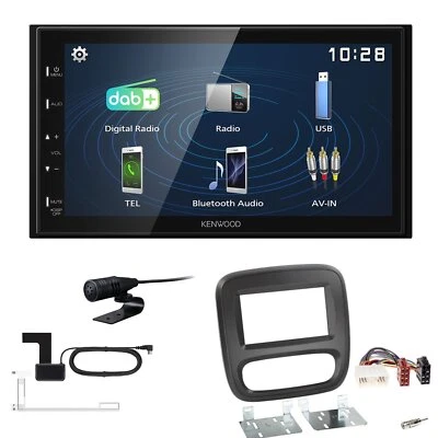Kenwood 2DIN DAB+ Autoradio für Renault Trafic III ab 2014 schwarz - Bild 1 von 4