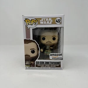 Funko Pop! Star Wars Qui-Gon Jinn Tatooine #422 Special Edition mit Protector - Bild 1 von 4
