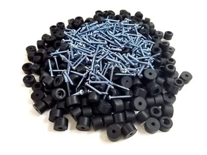25 Gummifüße 5/8" Durchmesser, 7/16" Höhe Stoßstange mit eingebetteten Unterlegscheiben + Schrauben - Bild 1 von 8