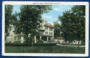 Masonic Home Montgomery Alabama postal antigua - Imagen 1 de 2