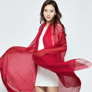 Chiffon Solid Color Scarf Sunscreen Beach Scarves Soft Thin Hijab Wrap 170*70CM - Picture 1 of 30