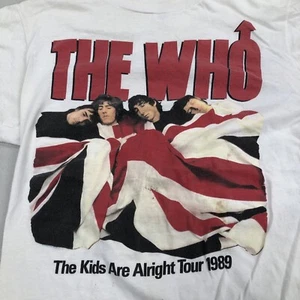 Vintage The Who (The Kids Are Alright Tour 1989) Single Stitch White SS T Shirt - Picture 1 of 13