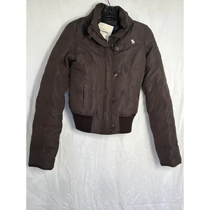 Abercrombie Kids Puffer Jacket Brown Quilted Lightweight Coat XL - Picture 1 of 4