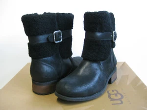 UGG BLAYRE II WOMEN SHORT BOOTS LEATHER BLACK US 8 /UK 6.5 /EU 39 /JP 25 - Picture 1 of 7