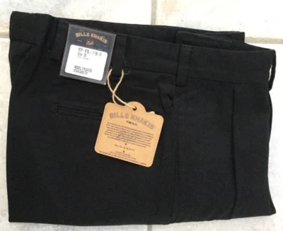 BRAND NEW-Bills Khakis Black M2P-BTBL Pleated Front SZ 33X29 MSRP $165 - Image 1 of 3