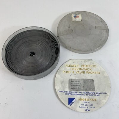 SEPCO PN: SG631215A-50 Flexible Graphite Ribbon Packing 0.015 x 3/4 x 50' - Image 1 of 4