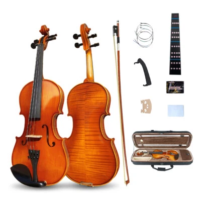 4 String 4/4 Violin Solid Wood Ebony Fittings Accessory Professional Lerners - Image 1 of 4