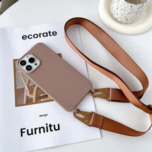 Crossbody Necklace Strap Lanyard Soft Phone Case Cover For iPhone 17 16 Pro Max - Picture 1 of 32