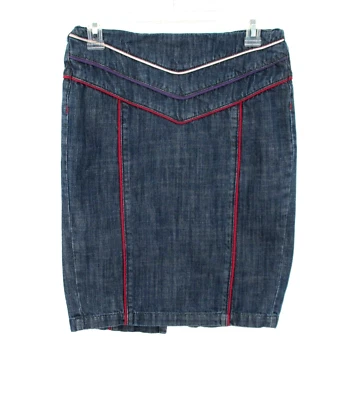 Falda vaquera midi lápiz SILENCE + NOISE para mujer talla 2 azul denim años 90 algodón Y2K Foto 1 de 4