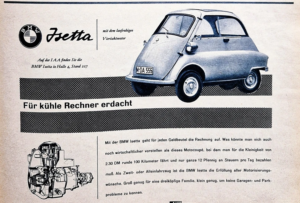 BMW Isetta,  originale Werbung aus 1957 Foto 1 de 1