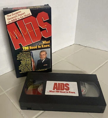 VTG 1987 AIDS WHAT YOU NEED TO KNOW VHS PSA SURGEON GENERAL-EDUCATIONAL-RARE-HTF - Image 1 of 4