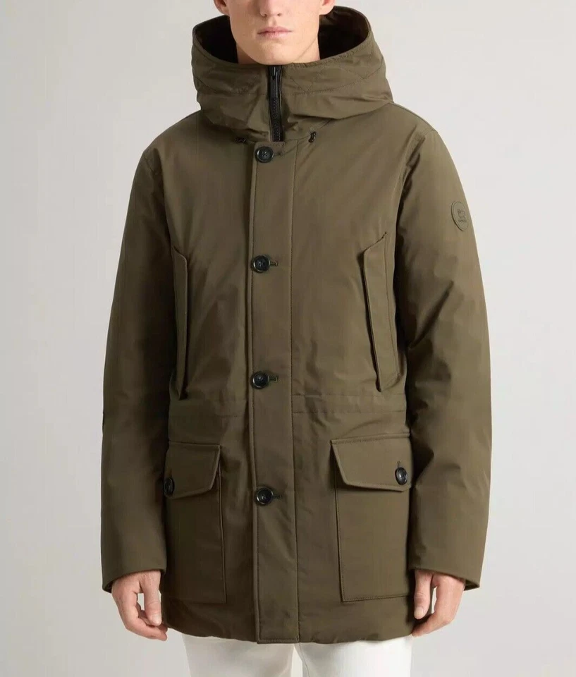 BNWT Men's WOOLRICH Arctic Stretch Down Parka Jacket Wind / Waterproof Nylon (S) - Image 1 of 4
