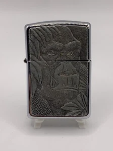 ZIPPO Lighter 1996 GORILLA ENDANGERED ANIMALS BARRETT SMYTHE With Flint + Wick - Picture 1 of 11