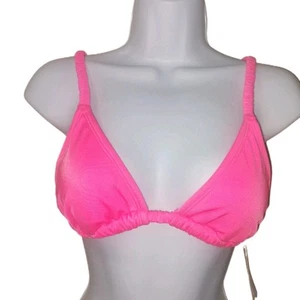 New Wild Fable Triangle Tie Swimsuit Bikini Top Hot Pink Size S Comfort, Tanning - Picture 1 of 5