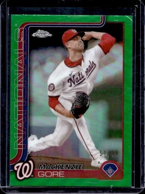 2025 Topps Chrome MacKenzie Gore Green Refractor #51/99 Nationals - Image 1 of 2
