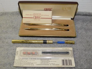 Vintage Cross 10K Gold Filled Pen & Pencil Set w/Box & Paperwork Made in USA - Picture 1 of 12