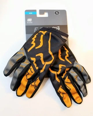 Guantes Fox Racing 180 Skew para hombre Color: Negro/Dorado Talla: XL Foto 1 de 4