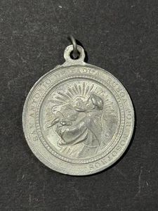 Antique religious medals aluminium "SAN ANTONIO DE PADUA Y MARIA" (3,5 x 3 CM) - Picture 1 of 2