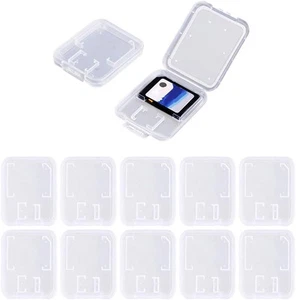 Clear Plastic Memory Card Case Compatible with SD SDHC SDXC Micro White  - Picture 1 of 7