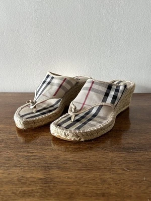 Burberry Nova Check Espadrilles Sandals Wedge Heels - Size UK4 / EU37 - Image 1 of 4
