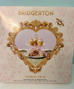Bridgerton Netflix Floral Tiered Tray Multi-Color 12 Inches Tea Regency - Picture 1 of 3