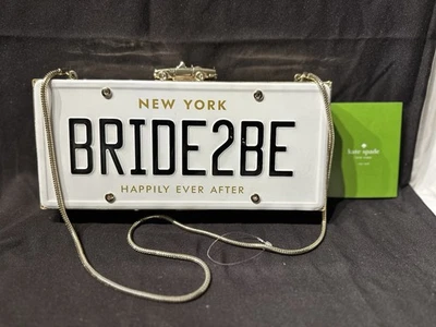 Bolso Bandolera Kate Spade BRIDE2BE Boda Belle Placa de Licencia Novedad Foto 1 de 4