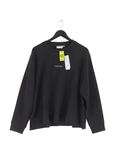 Sudadera con capucha para mujer Calvin Klein UK 20 negra algodón nueva con etiquetas - Imagen 1 de 5