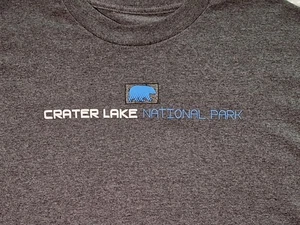 Crater Lake National Park Souvenir Dark Grey Long Sleeve T-shirt Size L - Picture 1 of 9