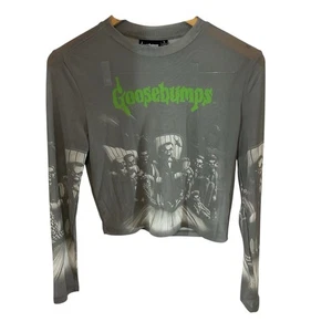 Gänsehaut Damen transparentes bauchfreies Oberteil Langarmshirt Größe Large - Bild 1 von 6