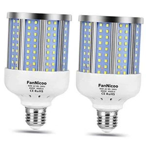 2 Pack 280W Equivalent LED Corn Light Bulb, 4000 Lumen 6500K Cool White E26-40W - Picture 1 of 8