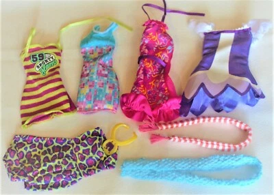 Lote de 7 cachecóis sociais reprodução de roupas de boneca Barbie - Imagem 1 de 2