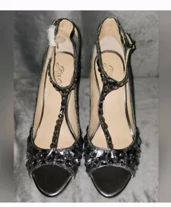 Jewel Badgley Mischka Conroy Metallic Glitter Evening Shoe Size 7.5 - Picture 1 of 6