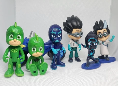 PJ Masks Action Figures Toy Lot Gekko Catboy Lot Of 6 Figures Kids Toy Play Bike Cover