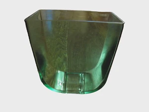 Vtg HEAVY Clear Green Glass Vase U Shaped Decoration 7.25" x 6" Modern Classy - Picture 1 of 6