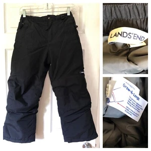 Pantalones de nieve Lands' End niños 10M jóvenes Grow-A-Longs negros snowboard esquí invierno  - Imagen 1 de 10
