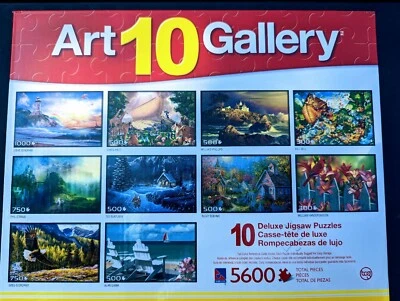 NEW SURE-LOX ART 10 GALLERY 10 Deluxe Jigsaw Puzzles 5600  Landscape Noah Ark - Image 1 of 4