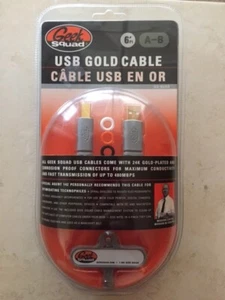 Geek Squad USB Gold 6 ft Cable A-B New Sealed PC Accessory - Photo 1/3